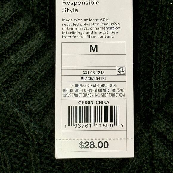 Wild Fable Womens Pullover Knit Sweater Size Medium Black Distressed V Neck New‎ - Picture 6 of 11